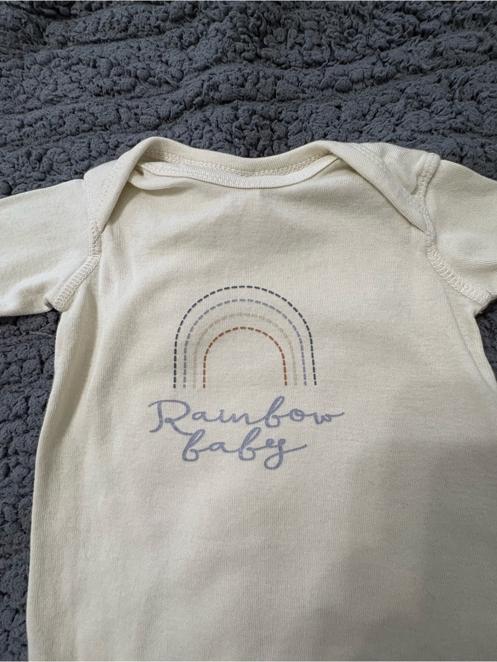 BOUTIQUE | Cream 'Rainbow Baby' One-Piece Bodysuit